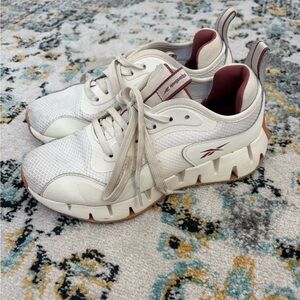 Reebok Cream and Burgundy Comfort Sneakers